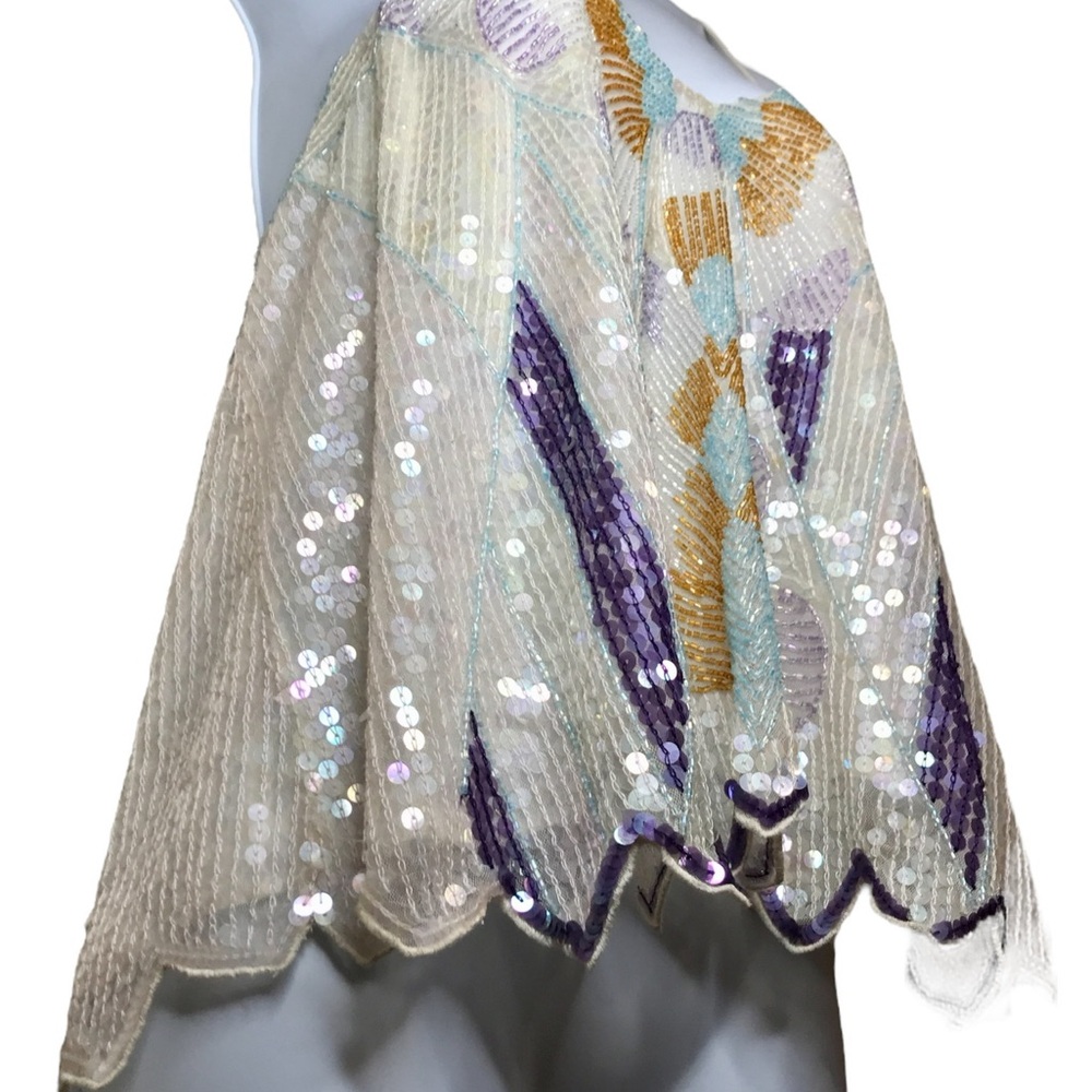 Beaded Sequin Asymmetrical Camisole Top - RARE - Picture 8 of 17